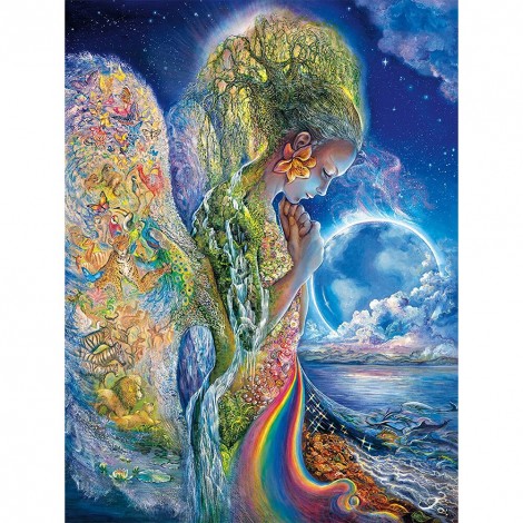 Sad Gaia 5D DIY Full Round Drill Diamond Painting Hanging Decor Kit 35x45cm
