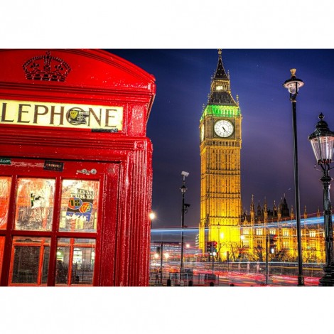 Night View Big Ben 5D DIY Full Round Drill Diamond Painting Colorful Mosaic