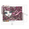 Girl with Big Eyes - Full Round Diamond - 40x30cm