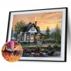European And American Style Seaside Chalet - Full Round Diamond - 40*30cm
