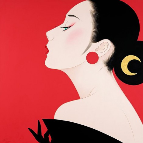 Japanese Woman - Full Round Diamond - 40x40cm