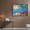 5D Kit Full Drill Art Painting Sunrise Surfing Round Diamond DIY Picture