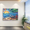 5D Kit Full Drill Art Painting Sunrise Surfing Round Diamond DIY Picture