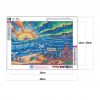 5D Kit Full Drill Art Painting Sunrise Surfing Round Diamond DIY Picture