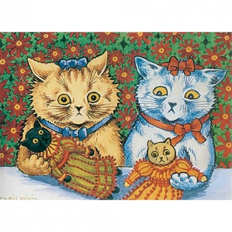 Lovely Cats Color DIY Painting Kit Full Round Diamond Picture (sz139 Four)