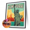 Statue of Liberty - Full Round Diamond - 35x45cm