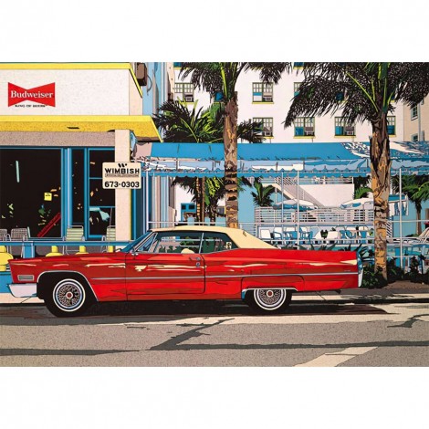 Kits Car in Roadside s - Full Round Diamond - 40x30cm