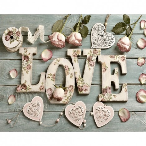 Round Letter Set - Full Diamond Painting - 40x30cm