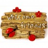 Welcome Friends - Full Round Diamond - 40x30cm