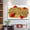 Welcome Friends - Full Round Diamond - 40x30cm