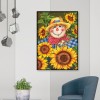 Sunflower Scarecrow - Full Round Diamond - 30*40cm