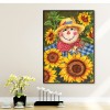 Sunflower Scarecrow - Full Round Diamond - 30*40cm