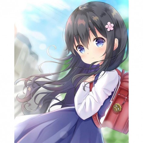 Anime Girl - Full Round Diamond - 45*55cm