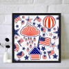 Round Diamond Picture DIY 5D Kit Full Drill Painting American Flag Craft