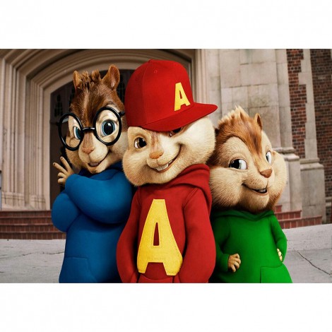 The Chipmunks - Full Round Diamond - 40x30cm