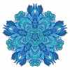Blue Flowers - Full Round Diamond - 30x30cm