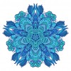 Blue Flowers - Full Round Diamond - 30x30cm