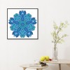 Blue Flowers - Full Round Diamond - 30x30cm