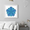 Blue Flowers - Full Round Diamond - 30x30cm