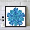Blue Flowers - Full Round Diamond - 30x30cm