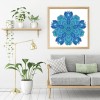 Blue Flowers - Full Round Diamond - 30x30cm