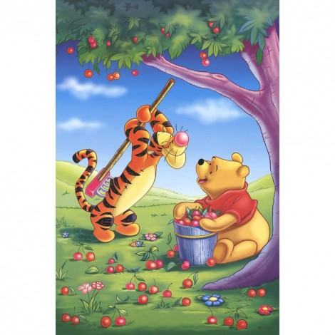Winnie and Tiger - Full Round Diamond - 30x40cm