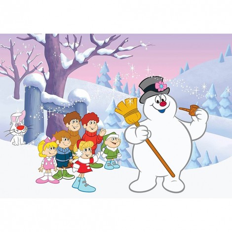 Snowman and Friends - Full Round Diamond - 40x30cm