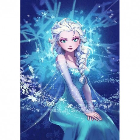 White Hair Princess - Full Round Diamond - 30x40cm