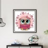 Cartoon Flower Owl - Full Round Diamond - 30x30cm