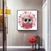 Cartoon Flower Owl - Full Round Diamond - 30x30cm