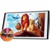 Cartoon Lion King - Partial Round Diamond - 100x50cm