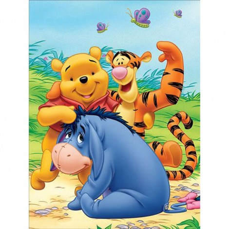 Winnie The Pooh And Tigger - Full Round Diamond - 30*40cm
