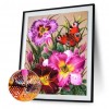 Diamond Painting Dewdrops on Carnation Full Round Resin Rhinestone Picture