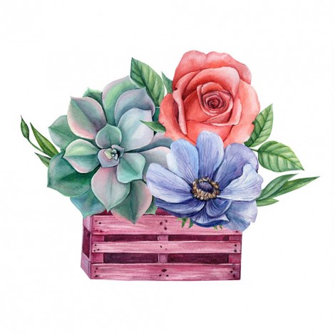 5D Diamond Painting Kits Three Flowers Full Round Drill Picture Handicrafts