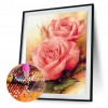 Blooming Rose - Partial Round Diamond - 30x40cm