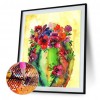 Abstract Flowers  - Full Round Diamond - 30x40cm