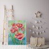 Diamond Full Square Drill 5D Pink Flowers DIY Mosaic Kit Painting Craft