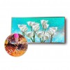 DIY Full Round Diamond Painting White Tulips Rhinestone Wall Picture Crafts