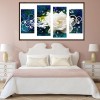 4pcs/set White Rose - Full Round Diamond Painting - 95x45cm