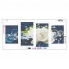 4pcs/set White Rose - Full Round Diamond Painting - 95x45cm