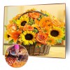 50x40cm Sunflowers Basket - Full Square Diamond - 50x40cm