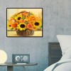 50x40cm Sunflowers Basket - Full Square Diamond - 50x40cm