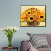 50x40cm Sunflowers Basket - Full Square Diamond - 50x40cm