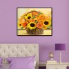50x40cm Sunflowers Basket - Full Square Diamond - 50x40cm