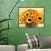 50x40cm Sunflowers Basket - Full Square Diamond - 50x40cm