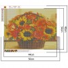 50x40cm Sunflowers Basket - Full Square Diamond - 50x40cm