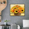 50x40cm Sunflowers Basket - Full Square Diamond - 50x40cm