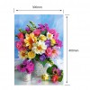 Colored Flower - Full Round Diamond - 40x30cm