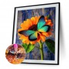 Butterfly on Sunflower - Full Round Diamond - 30x40cm