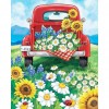 Car and Flower - Full Round Diamond - 30x40cm